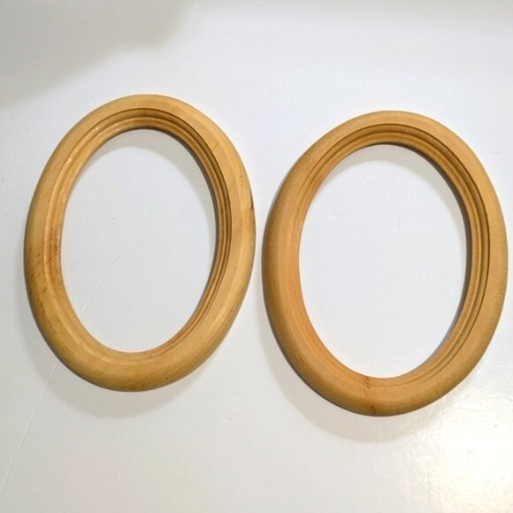 Other - 2 Natural Wood Oval Frames Arts & Craft Supplies Decorative CrOne Sizes-stitch